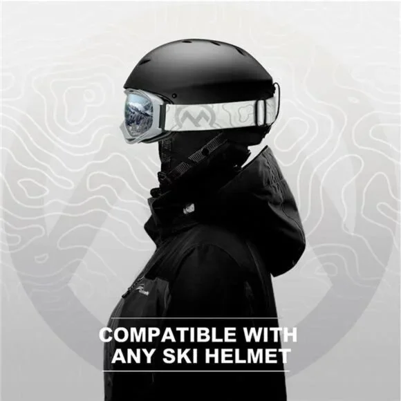 Ski Goggles OTG - Over Glasses Ski/Snowboard Goggles for Men, Women & Youth